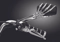 Kuryakyn Skeleton Hand Mirrors Chrome/Black for Harley-Davidson