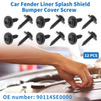 12 x Car Fender Liner Splash Shield Bumper Cover Screws for Honda Accord (2006-2007)