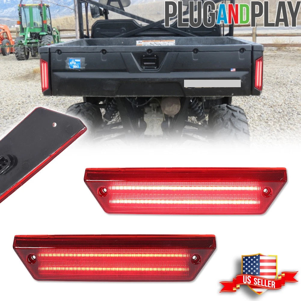 2X Red LED Tail Brake Light for Polaris Ranger 500 700 800 900 (2009–2016)