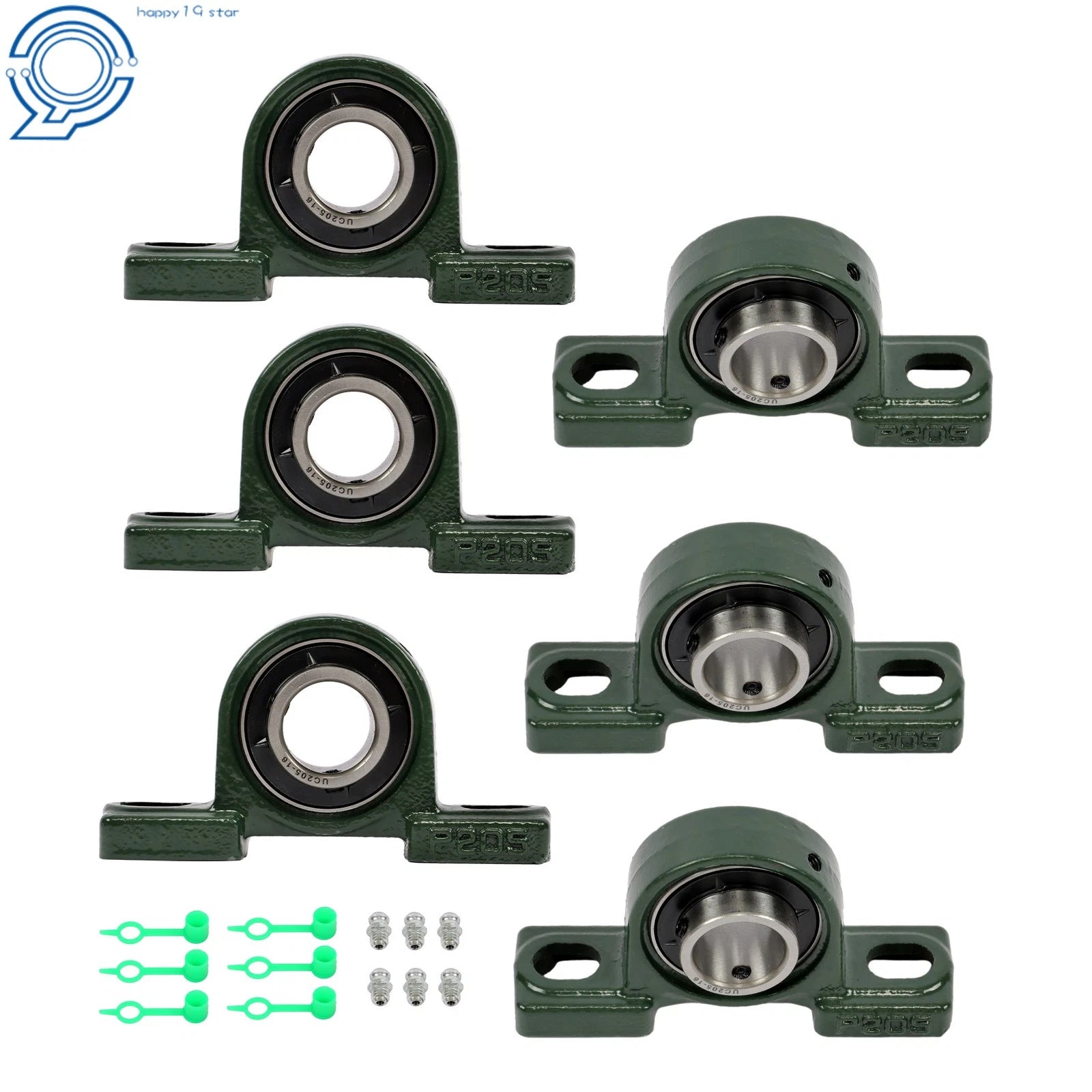 6 Pack Pillow Block Bearing UCP205-16 for Various Applications (1" Bore)