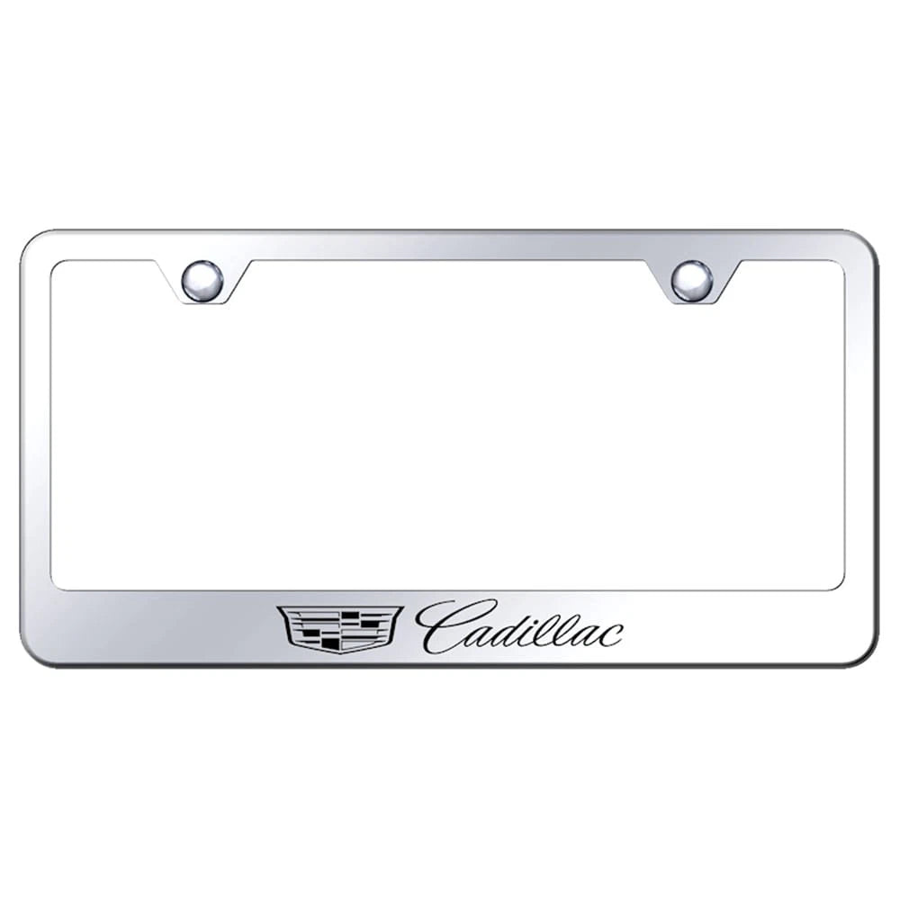 New Logo on Stainless Steel License Plate Frame-Officially Licensed for Cadillac