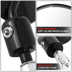 Universal Black Round Anti-Glare Bar-End Sideview Mirrors for Naked Bikes