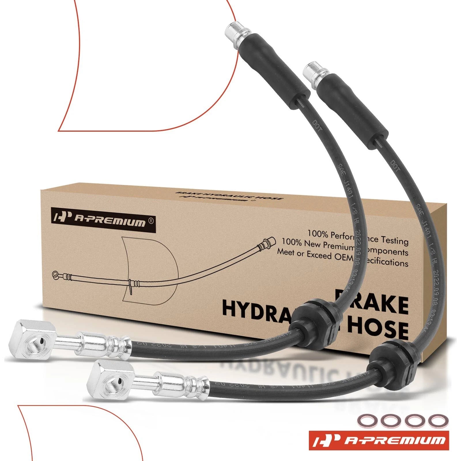 2X Front Brake Hydraulic Hose for Chevrolet Malibu (2013–2016)