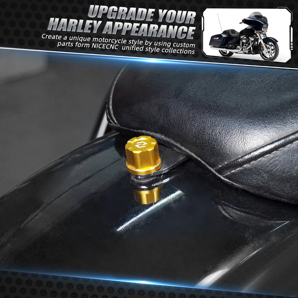 Anodized Rear Seat Bolt Knob for Harley Electra Glide FLHT, Street Glide FLHX