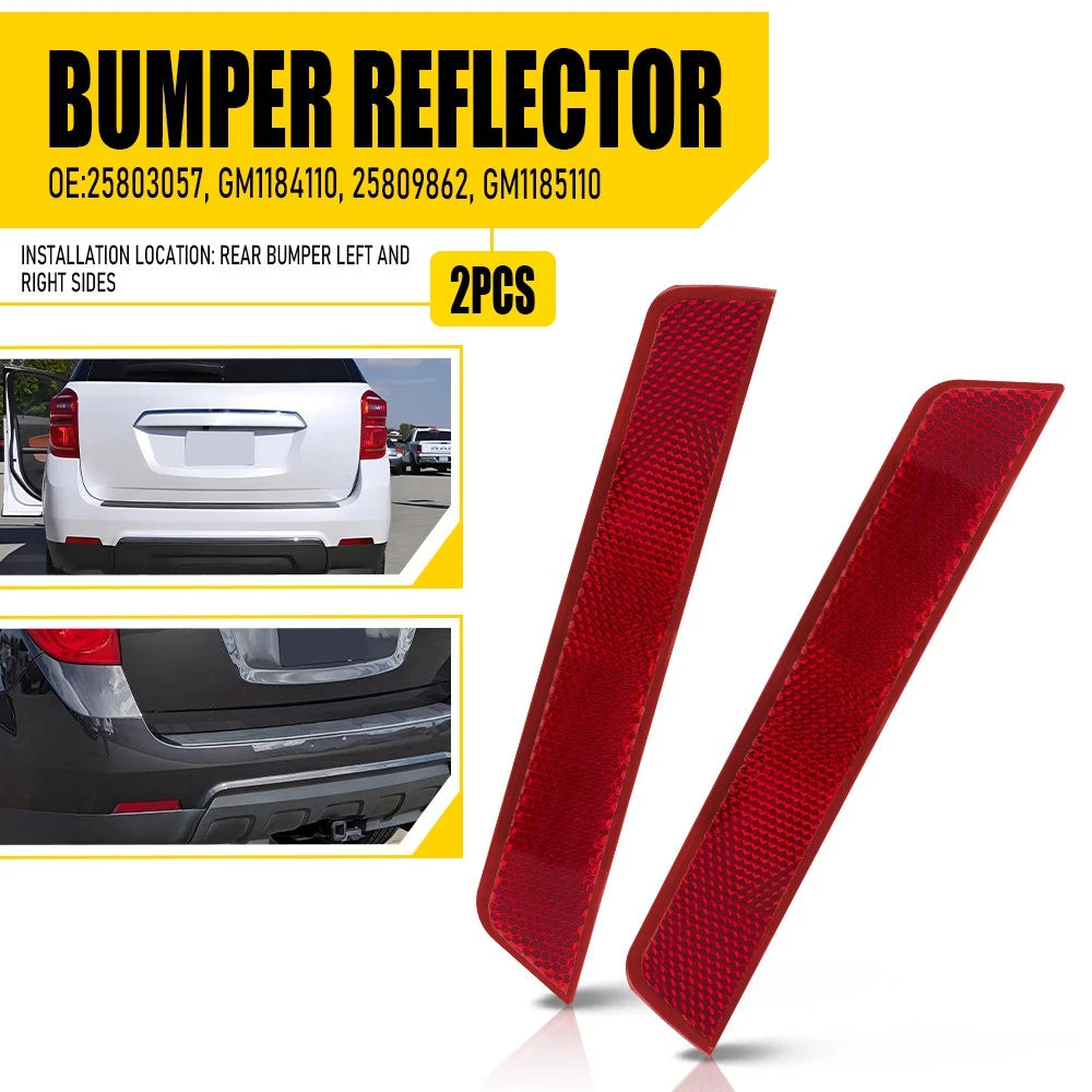 2X Rear Bumper Reflectors for Chevrolet Equinox (2010–2017)