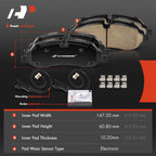 Set of 8 Ceramic Brake Pads for Ford Transit-150 250 350 (2015–2019)