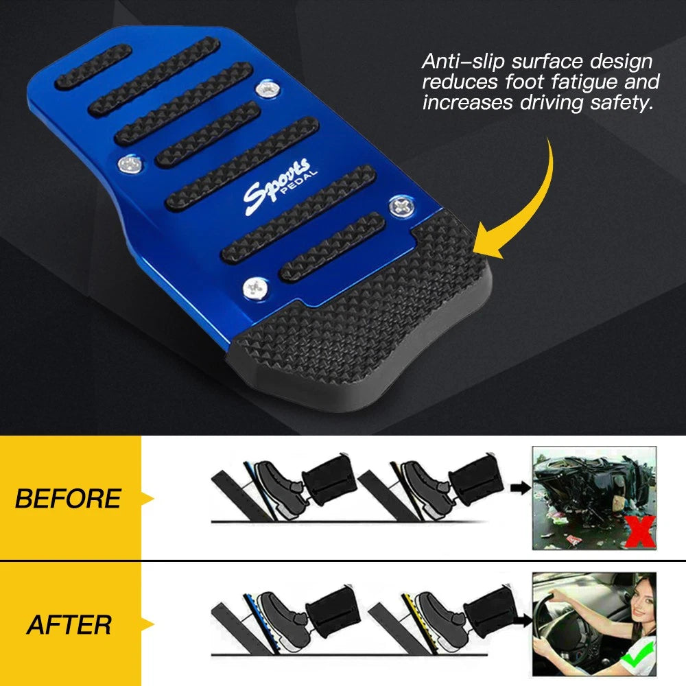 Non-Slip Manual Transmission Brake Pedal Pad Cover for Universal Fit
