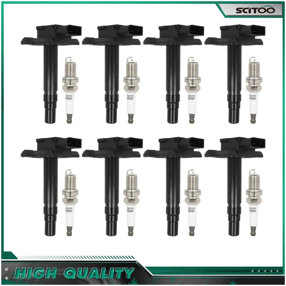 Set of 8 Ignition Coils & 8 Spark Plugs for Audi A4 TT Quattro Volkswagen Beetle (1.8L)