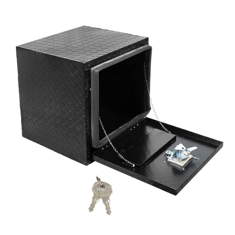 Truck Bed Tool Box for Trailers (18" x 17" x 18") Black Diamond Plate