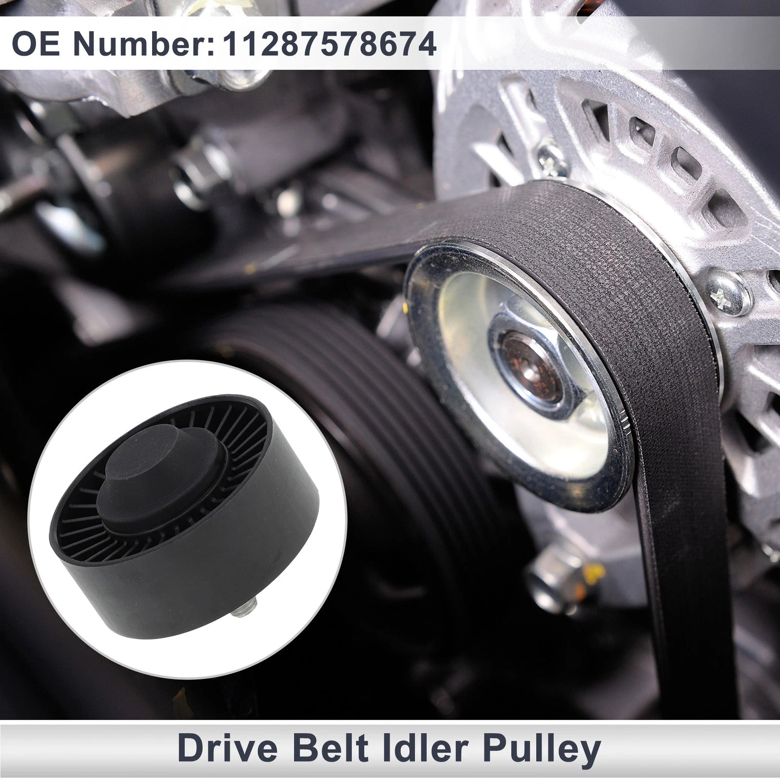 Drive Belt Idler Pulley for BMW Series 3 (2008–2012) No. 11287578674 Black