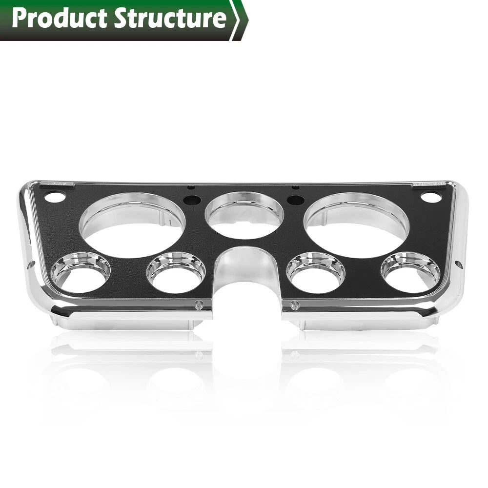 Dash Bezel for Chevy C10 Truck (1967–1972) Black/Chrome 7 Hole