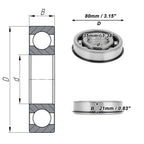 6307NR Deep Groove Ball Bearing for Scooter Skateboard Wheel (P5)