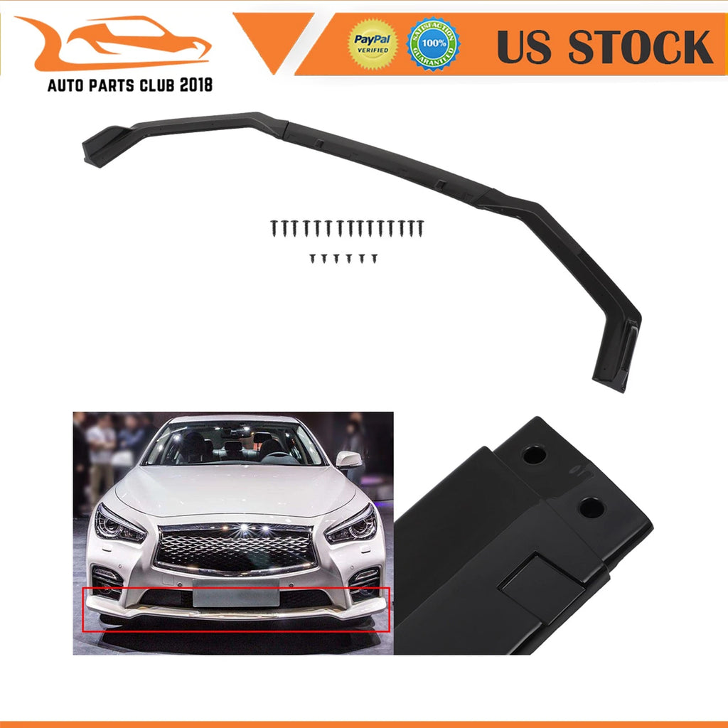 3Pc Front Bumper Lip Spoiler for Infiniti Q50 (2018–2020) - Painted Black