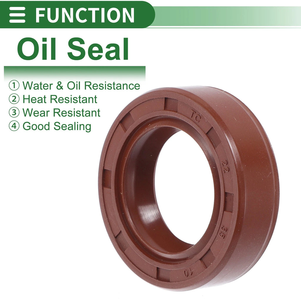 Set of 5 Oil Seal Rotary Shaft Seal FKM Rubber 22x35x10mm