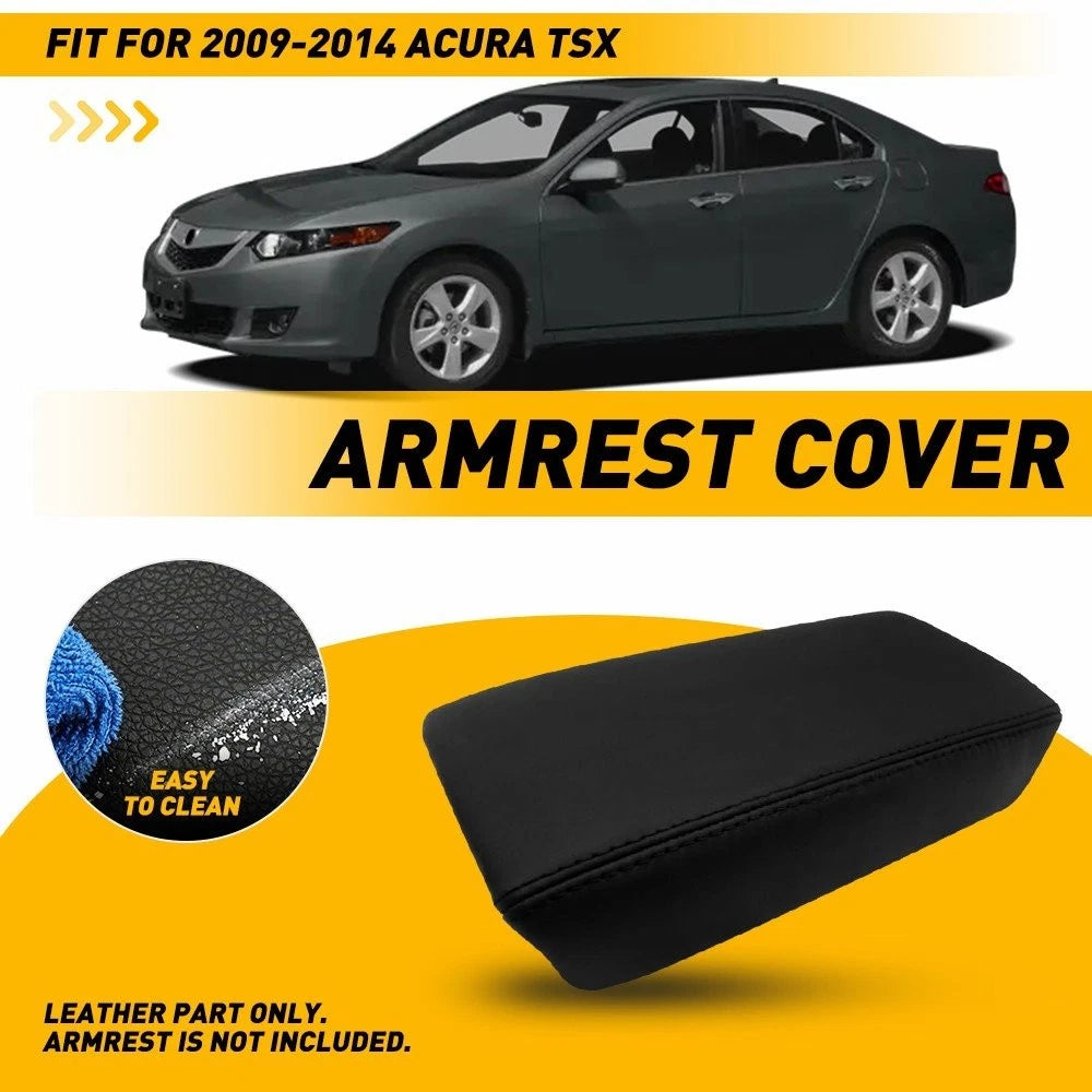 Center Console Lid Cover Skin for Acura TSX (2009–2014) Microfiber Leather