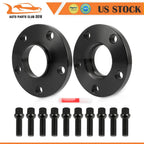 2X 15mm 5x112 Hubcentric Black Wheel Spacers for BMW 320i (2020–2022)