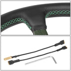 NRG RST-036CF-GN 350mm 3" Depth Carbon Fiber Racing Steering Wheel for Universal
