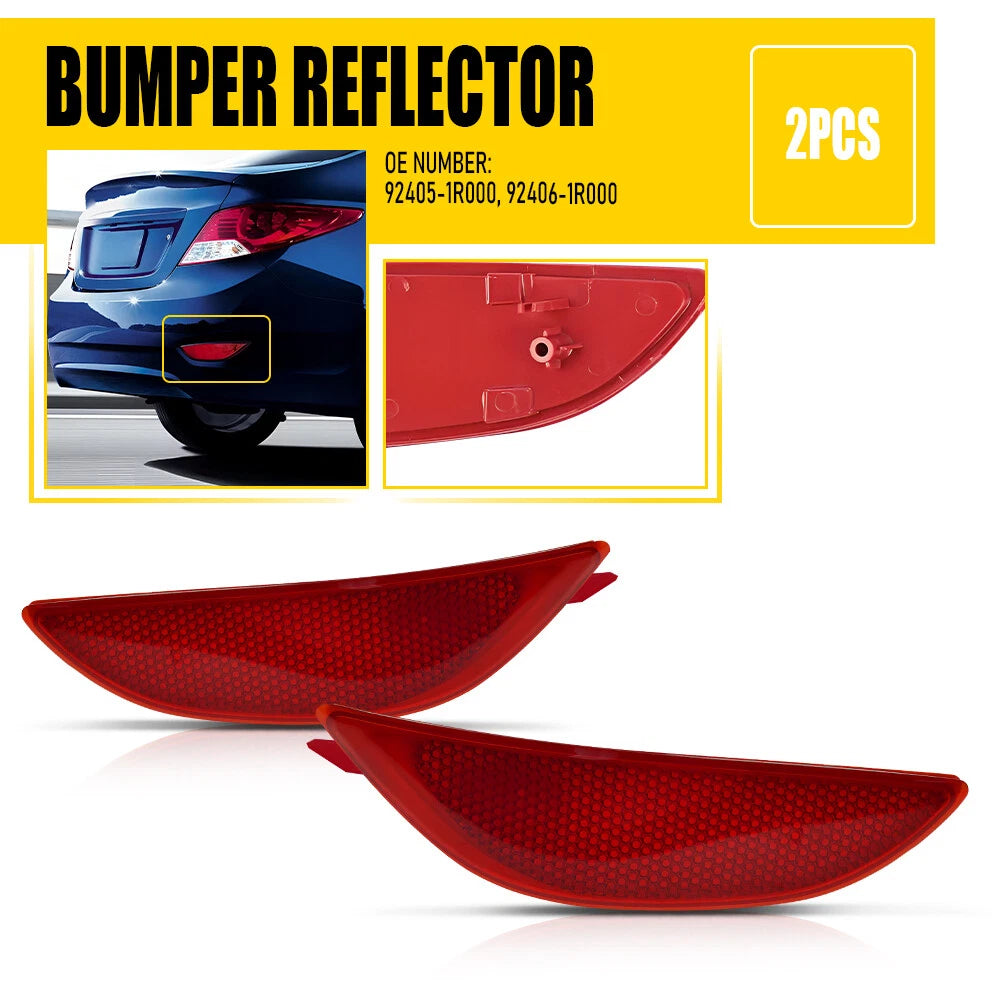 Rear Bumper Reflector Set for Hyundai Accent Sedan (2012–2017)