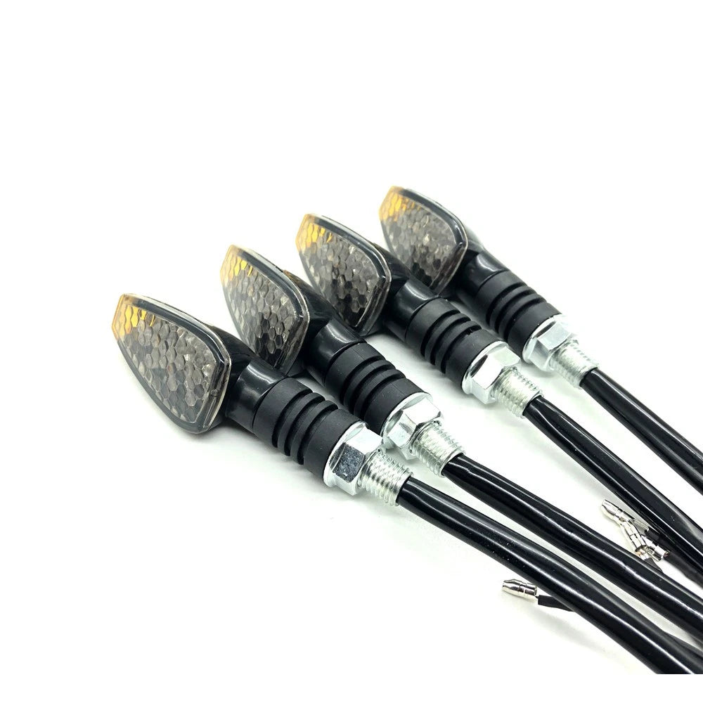 Set of 4 LED Turn Signal Lights for Universal Motorcycle (12V)