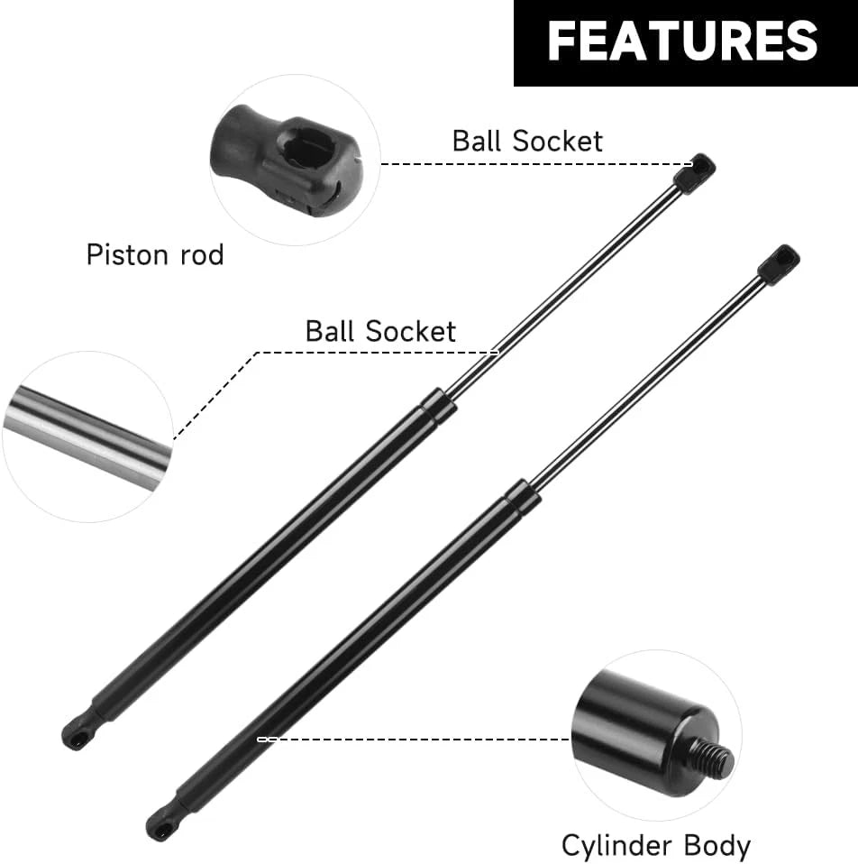 Gas Struts Set of 2 for Hyundai Tucson (2016–2020) Black