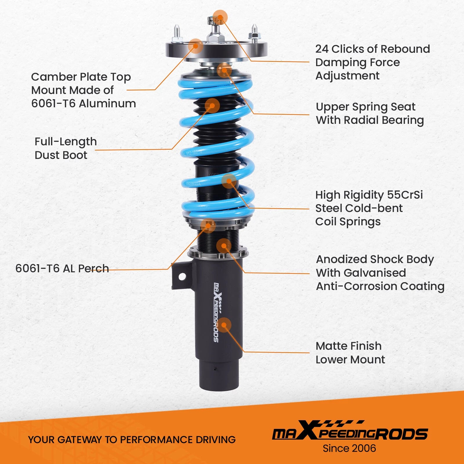 Coilovers Suspension Kit for BMW 328i 335i E92 (2005–2013)