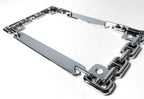 Chrome Metal Chain License Plate Tag Frame for Motorcycle Universal (All Years)
