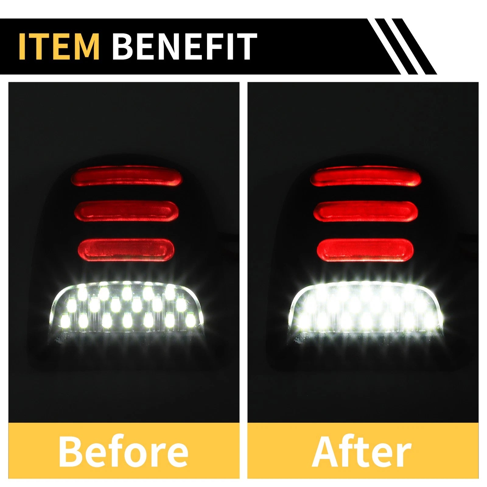 2X License Plate Light White Red for Chevrolet Silverado GMC 