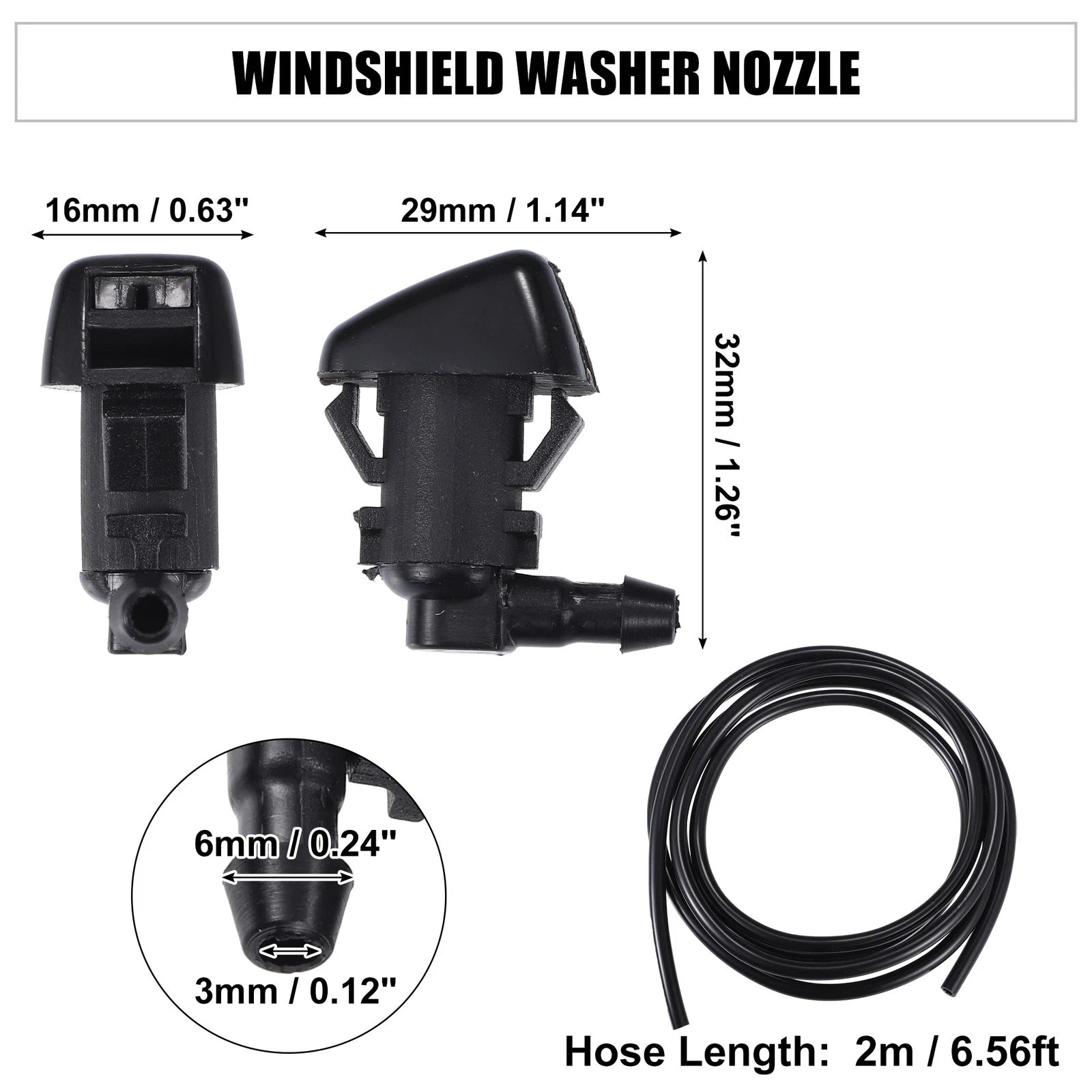 Set of 2 Windshield Washer Nozzles for Ford Edge (2015–2023) No.BT4Z17603A
