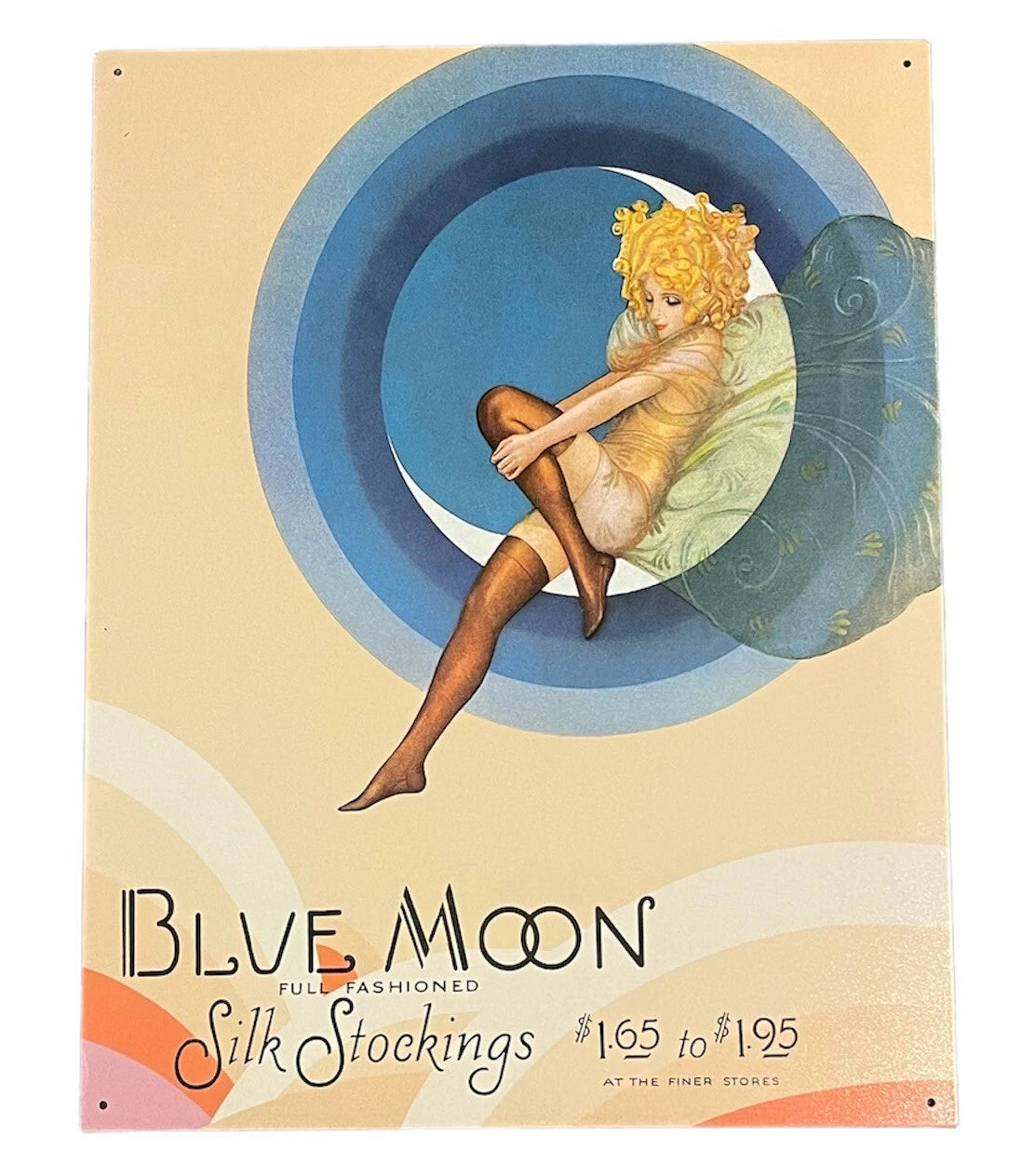 Metal Sign for Desperate Enterprises Blue Moon Stockings (245)