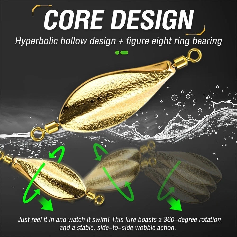 Fishing Lure Rotating 360 Degree Hyperbolic Hollow Shape