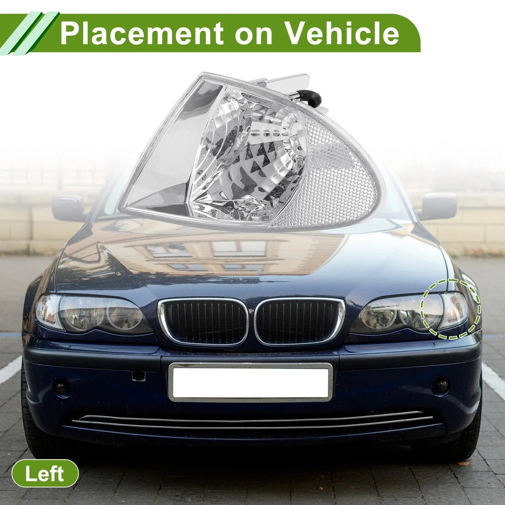 Left Corner Signal Light Cover for BMW 3 Series Clear