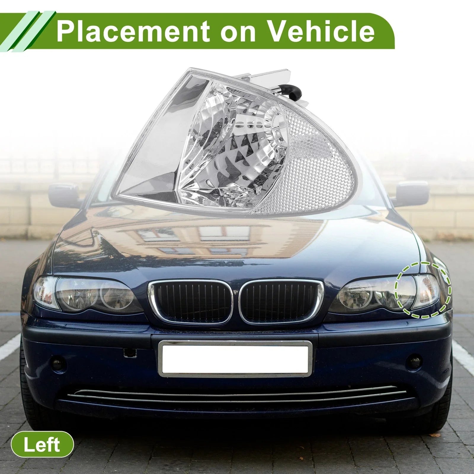 Left Corner Signal Light Cover for BMW 3 Series Clear