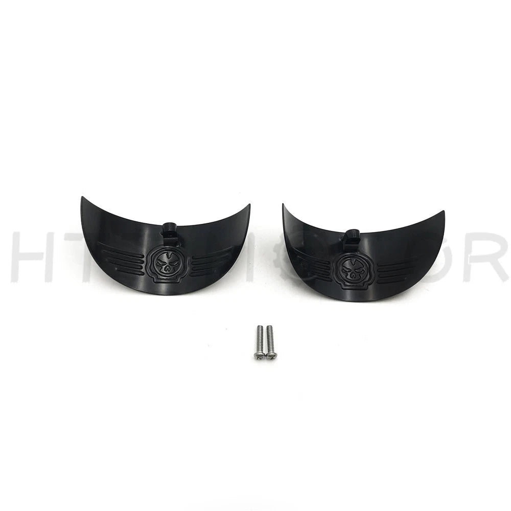 Skull Rear Turn Signal Visors for Harley FLST (1986–1990), FLHR (1994–2017), FLHT (1986–2009) Black