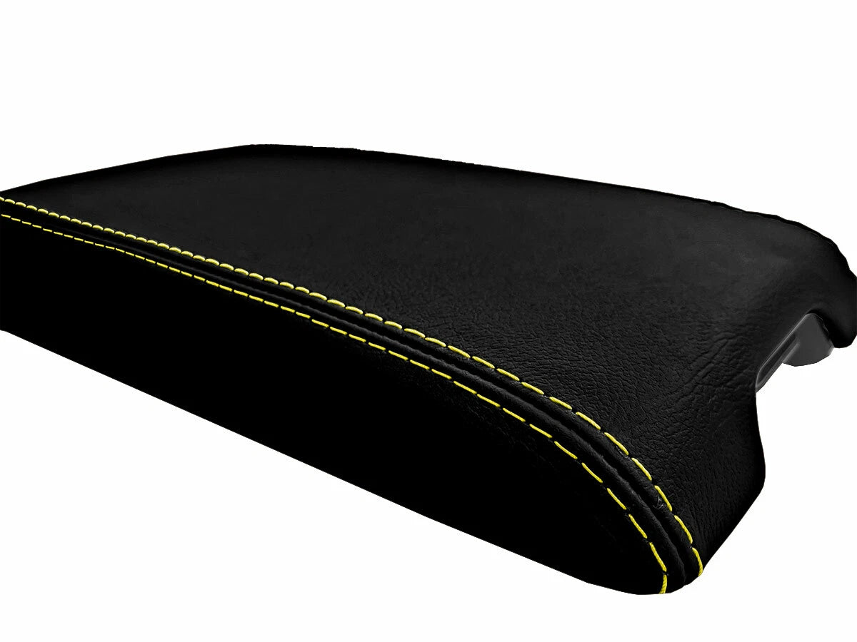 Leather Console Lid Armrest Cover for Infiniti G35 Coupe (2002–2007) Yellow Stitch