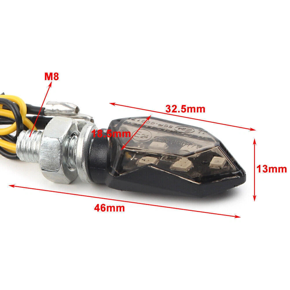 4X 12V 5-LED Turn Signal Blinker Lights for Mini Motorcycle (Universal)