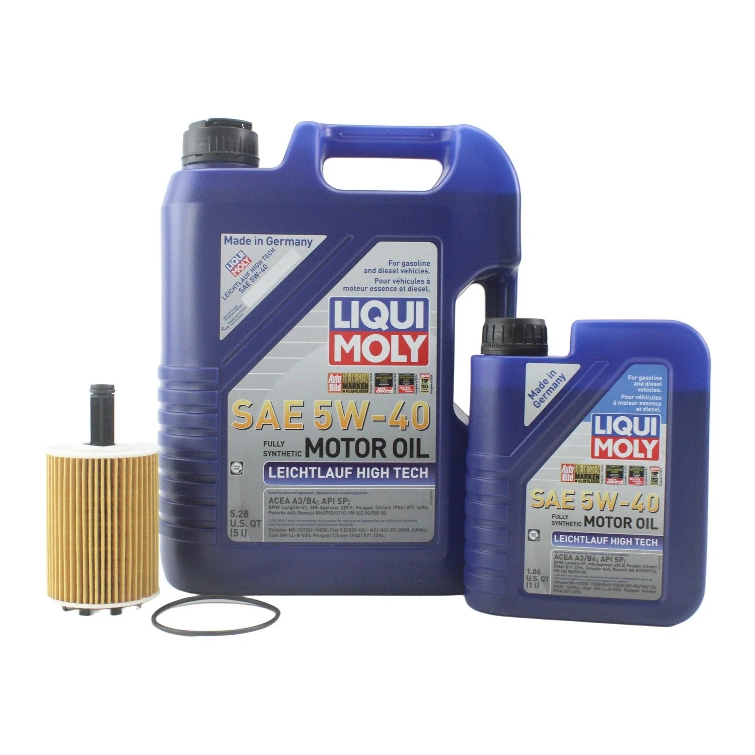 Oil Change Kit 6L Liqui Moly Leichtlauf 5W40 Mahle for Audi 2.0/2.8L