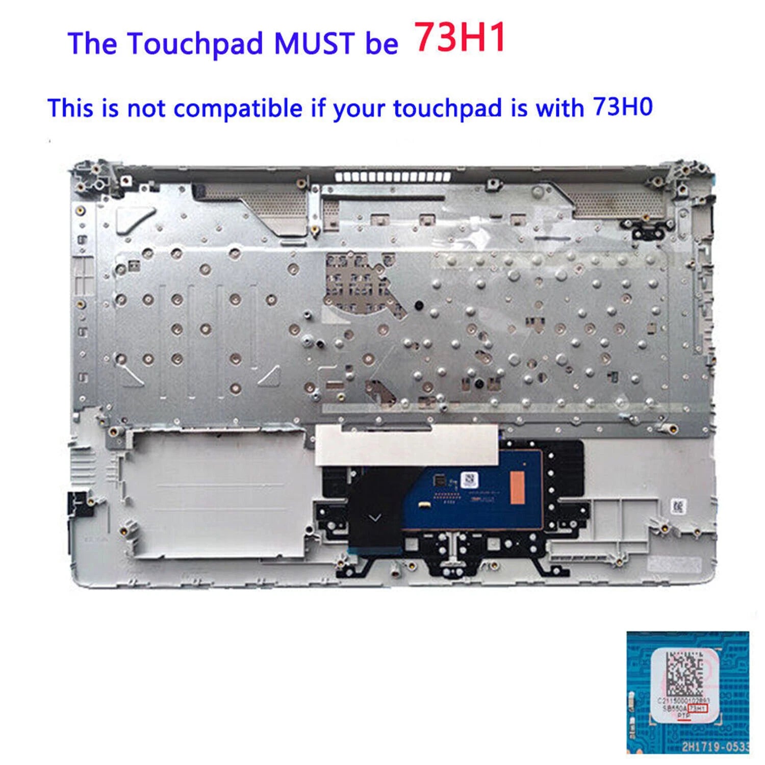 Palmrest Non-Backlit Keyboard & Touchpad for HP 17-BY 17-CA (2017–2018) L92785-001