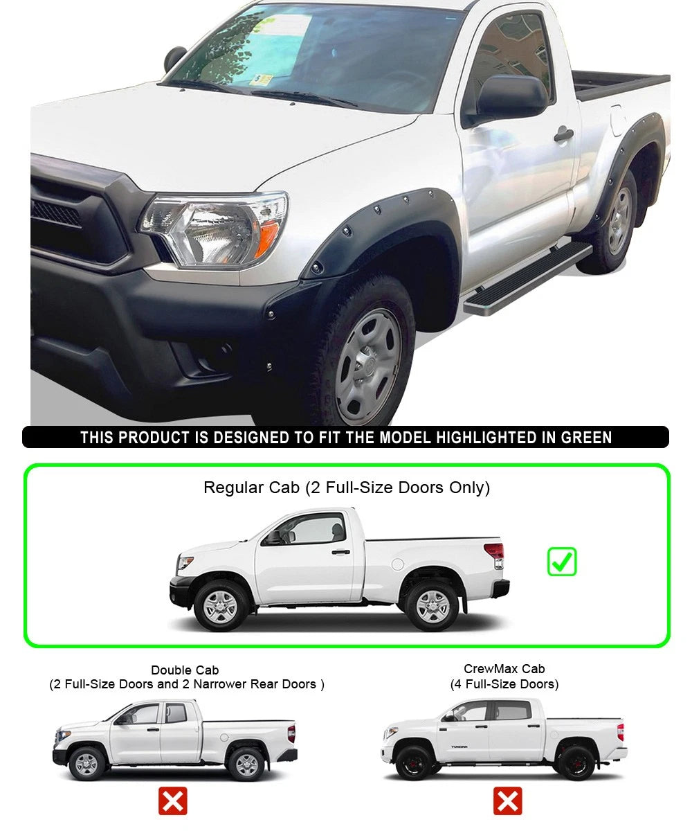 4" Silver Running Boards for Toyota Tundra Regular Cab (2007-2017)