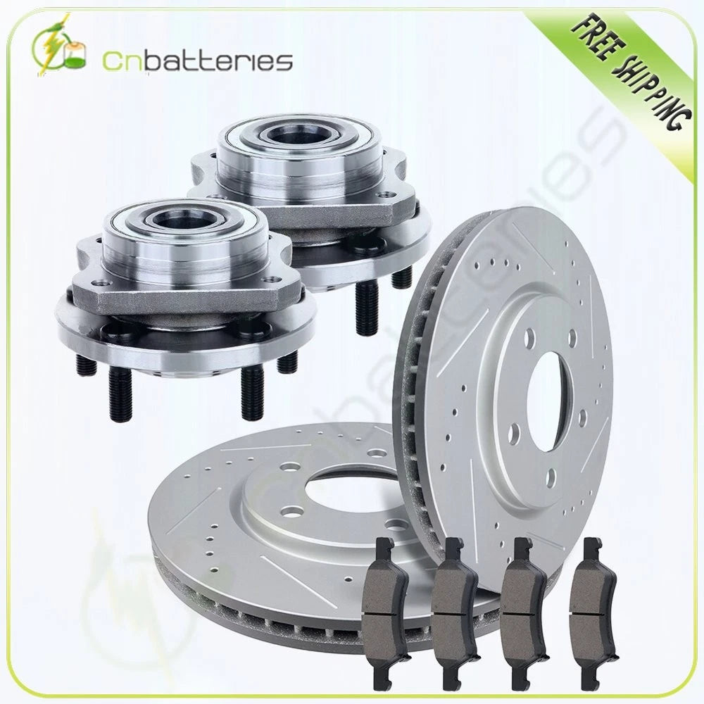 Set of 4 Front Drilled Brake Rotors & Ceramic Pads for Dodge Caravan (2001–2007)