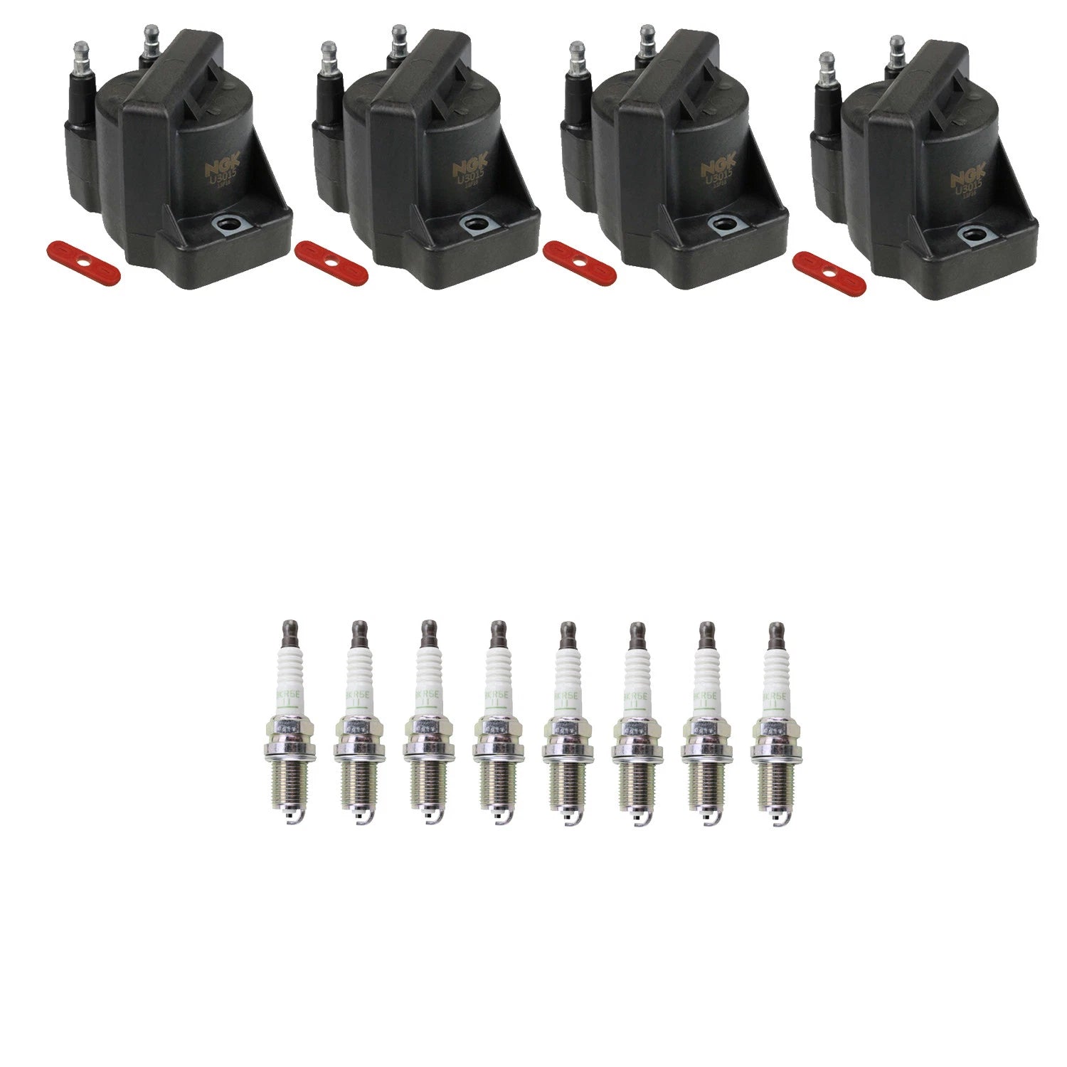 Set of 4 NGK Ignition Coils & 8 Nickel Spark Plugs for Chevrolet Corvette (1997–2004)