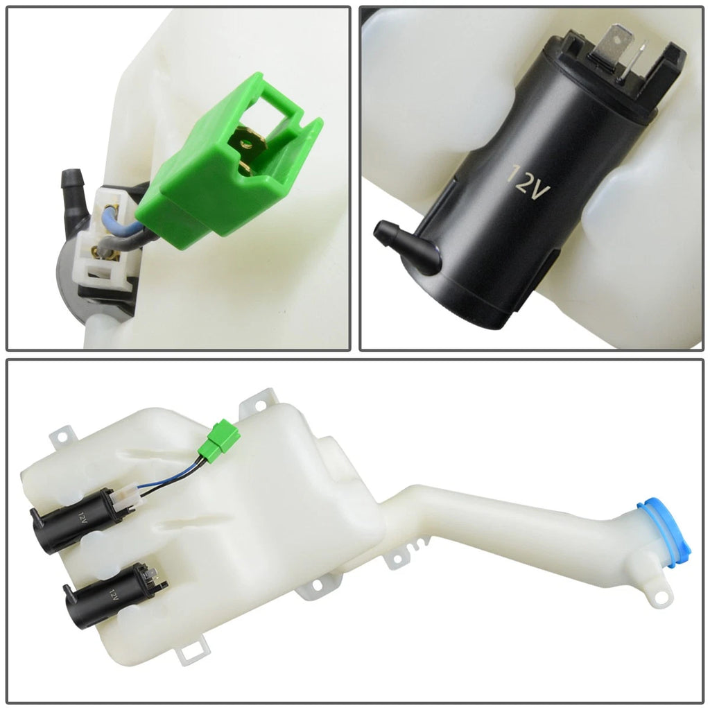 Windshield Washer Fluid Reservoir Tank Bottle w/Cap+Pump for Honda Civic (1996–2000)
