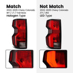 Halogen Tail Light Pair for Chevy Colorado WT/LT/Trail Boss (2023–2026)
