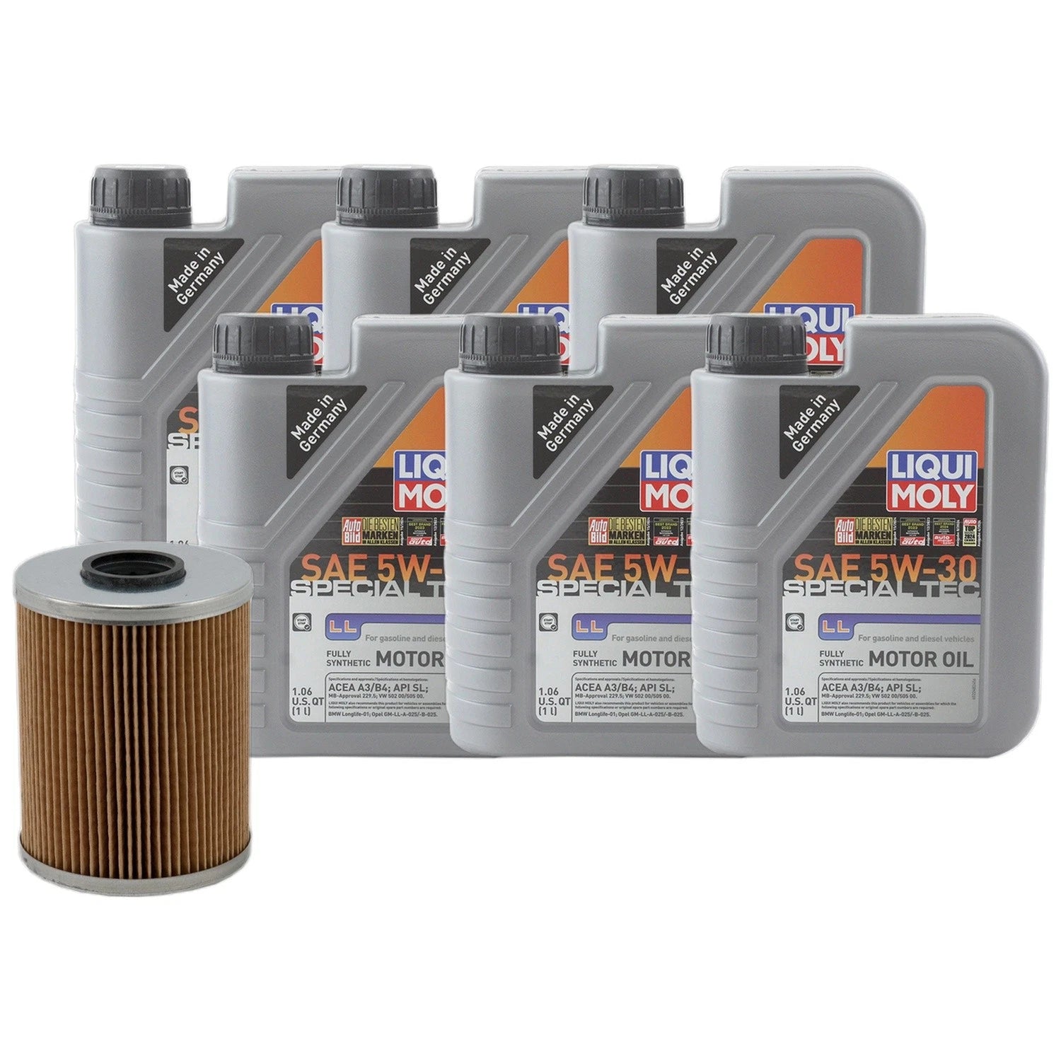 6L Liqui Moly Special Tec LL 5W-30 Engine Oil Change Kit for BMW E34 525i (1988–1995)