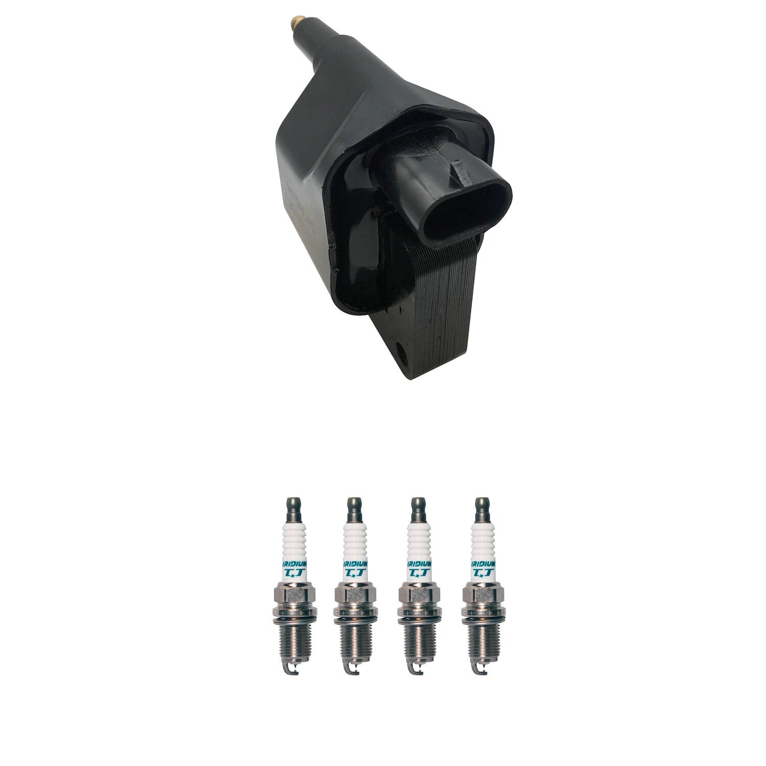 Hitachi Ignition Coil & 4 Denso Iridium Spark Plugs for Stratus (2001–2006)