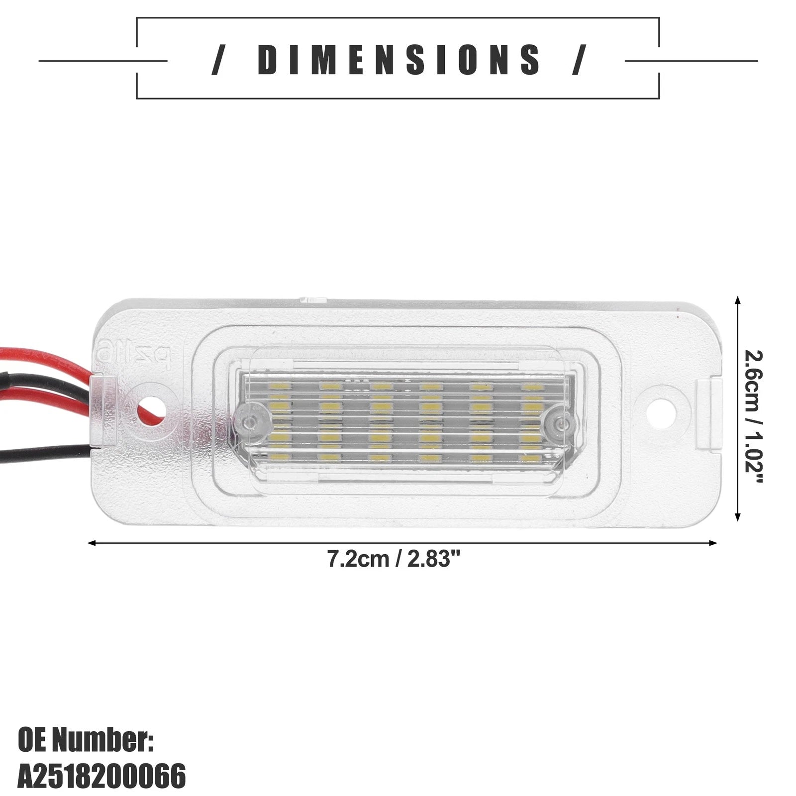 2X LED License Plate Light for Mercedes-Benz GL550 (2008–2012) No.A2518200066