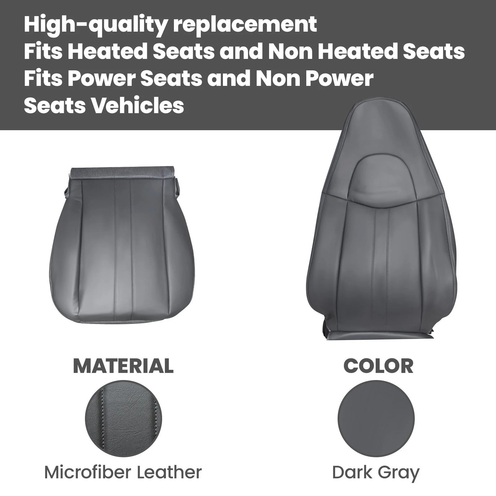 Seat Covers for Chevy Express 1500 2500 3500 4500 (Dark Gray)