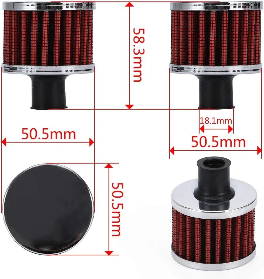 12mm Cold Air Intake Filter for Turbo Vent Crankcase Valve Covers