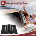 Set of 6 Car Door Pillar Window Trim for Toyota Sienta (2016–2022) Black