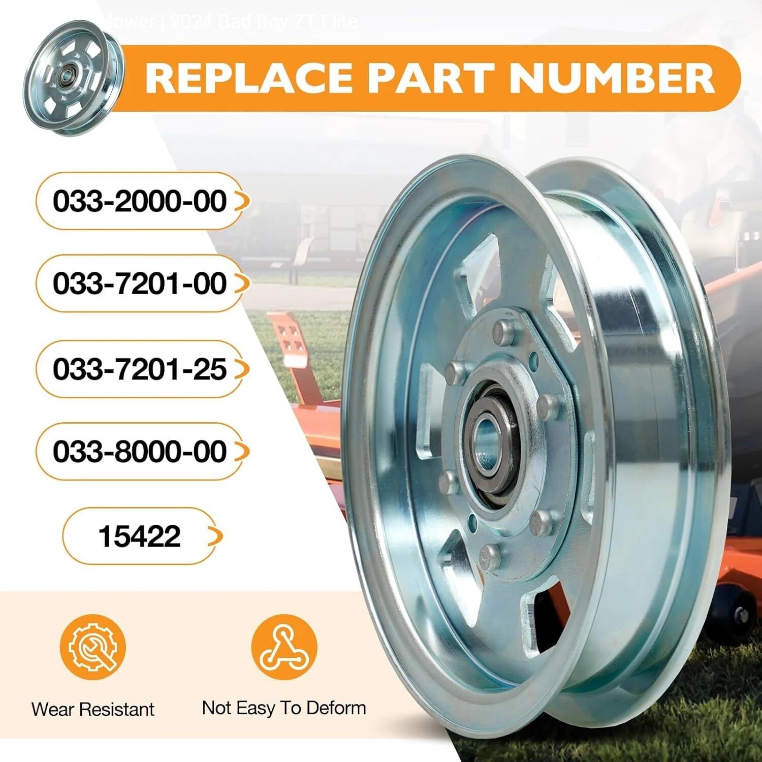 3X Flat Idler Pulley for Bad Boy ZT Series (48" 50" 54" 60")