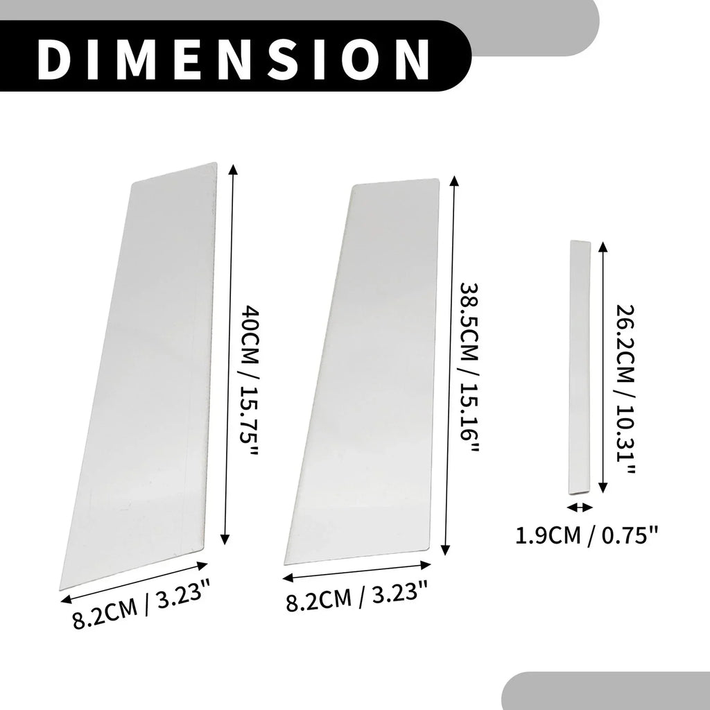 6 Pcs Car Pillar Window Trim for Lexus Sedan 4-Door (2021-2023) Chrome Silver